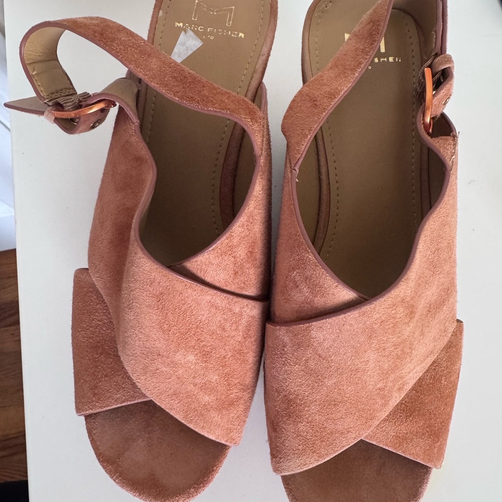 Marc Fisher Tan Suede Sandals